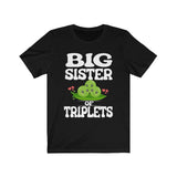 Big Sister Of Triplets Shirt, Big Sister Of Triplets Gift, Big Sister Of Triplets Announcement Gift T-Shirt Image 1