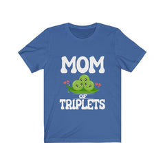 Mom of triplets three peas in a pod pregnancy announcement tee