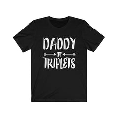 Daddy of triplets three peas in a pod father announcement tee
