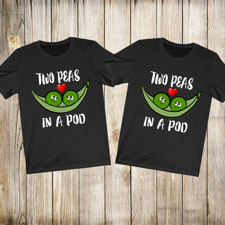 Two Peas In A Pod Twins T-Shirts - peas in pod print design