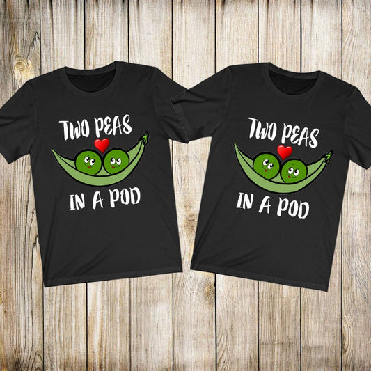 Two Peas In A Pot Twins Brother Sister Shirts, Sister Twins, Brother Twins, Twins Family Matching Gift T-Shirt Image 1