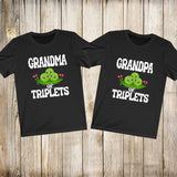 Grandma of Triplets Shirt, Grandpa Of Triplets Shirt, Peas Triplets Family Matching Gift T-Shirt Image 1