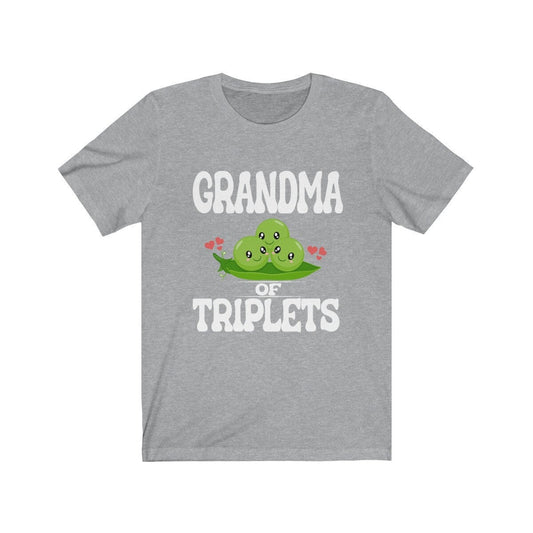 Grandma of triplets three peas in a pod family announcement tee
