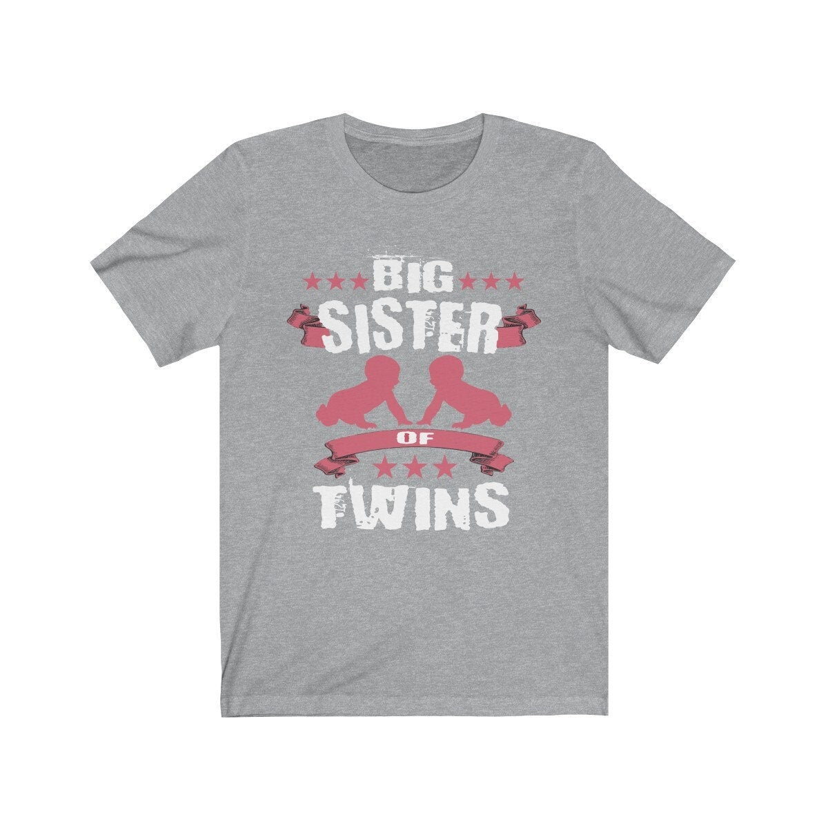 Big Sister Of Twins Shirt, Big Sister Of Twins Gift, Sister Twins Gift T-Shirt Image 2