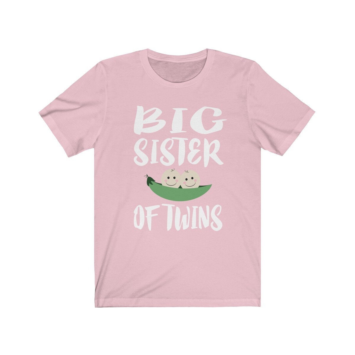 Big Sister Of Twins Shirt, Big Sister Of Twins Gift, Sister Of Twins Peas Gift T-Shirt Image 4