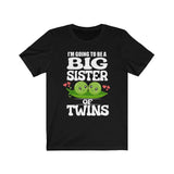 I'm Going To Be A Big Sister Of Twins Peas Gift Announcement T-Shirt Image 3
