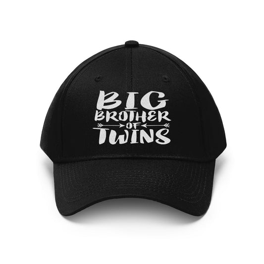 Big brother of twins embroidered unisex twill announcement hat