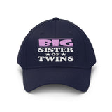 Big Sister Of Twins Unisex Twill Hat Image 1