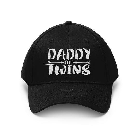 Daddy of twins embroidered twin announcement dad twill hat