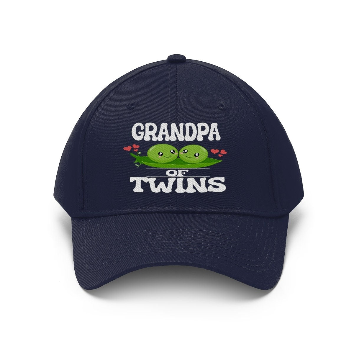 Grandpa Of Twins Peas Gift Unisex Twill Hat Image 1
