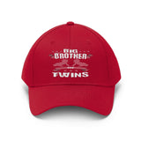 Big Brother Of Twins Gift, Brother Of Twins Hat, Brother Of Twins Gift, Big Brother Of Twins Unisex Twill Hat Image 3