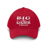 Big Sister Finally Announcement Gift Unisex Twill Hat Image 3