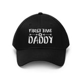 First Time Daddy Dad Hat, New Dad Hat, New Dad Gift, Dad Announcement Gift Unisex Twill Hat Image 1