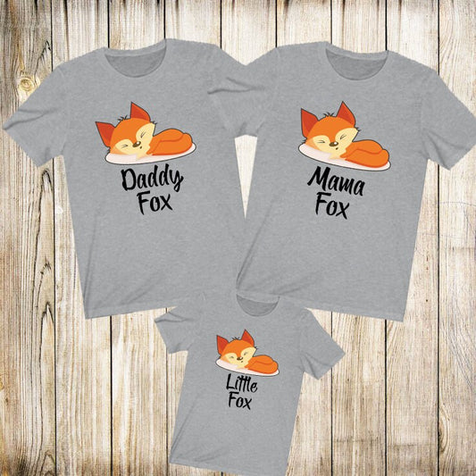 Fox Family Matching Dad Mom Brother Sister Baby Animal Gift T-Shirts Image 2