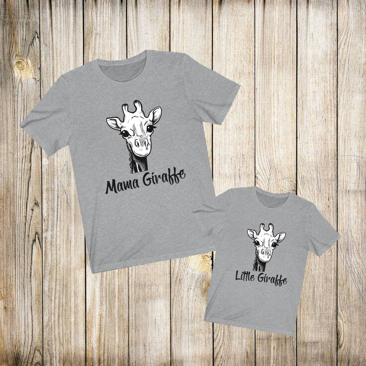 Giraffe Family Matching T-Shirts - giraffe family print design