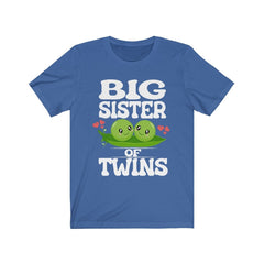Big sister of twins two peas in a pod announcement tee for girl