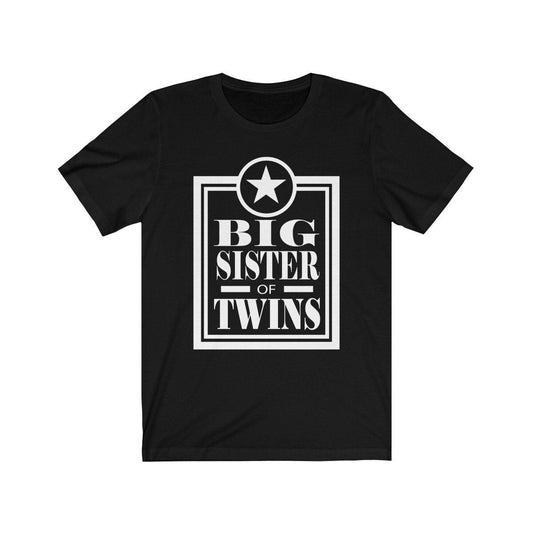 Big sister of twins announcement sibling tee for girl