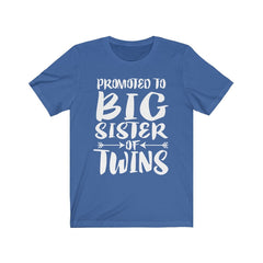 Promoted To Big Sister Of Twins Reveal T-Shirt - big sister of twins print design