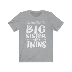 Promoted To Big Sister Of Twins Reveal T-Shirt - big sister of twins print design
