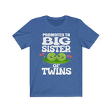 Promoted To Big Sister Of Twins Shirt, Big Sister Of Twins Gift, New Twins Sister Gift Announcement T-Shirt Image 3