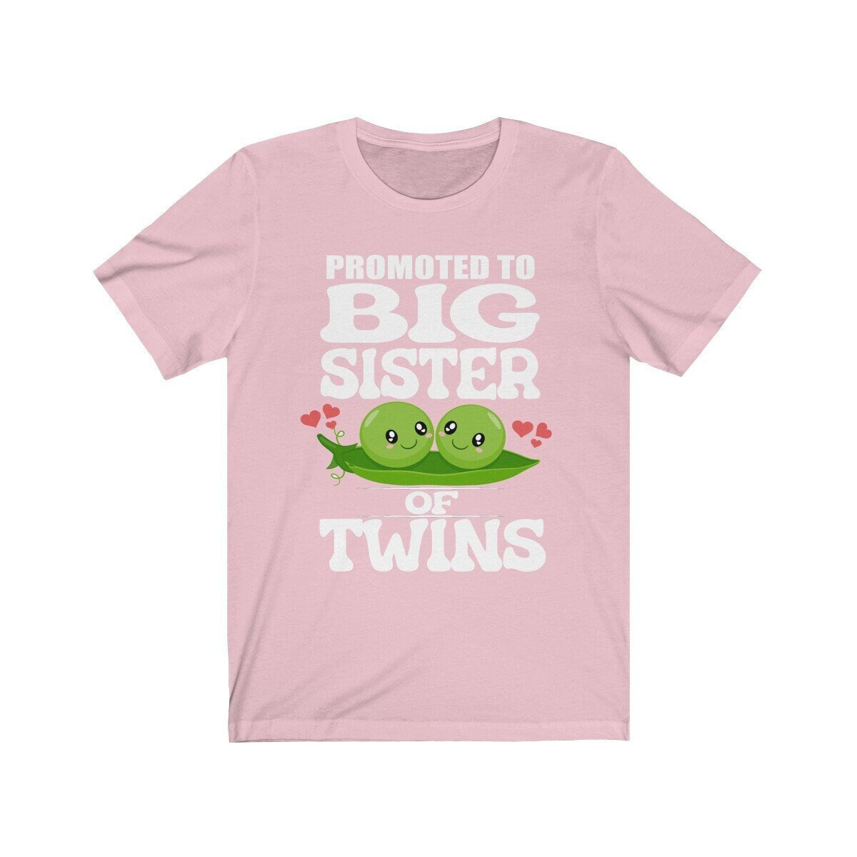 Promoted To Big Sister Of Twins Shirt, Big Sister Of Twins Gift, New Twins Sister Gift Announcement T-Shirt Image 4