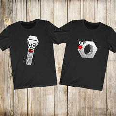 Nut And Bolt Mama Daddy Mom Dad Parents Couple Boyfriend Girlfriend Family Matching Funny Gift T-Shirts Image 2