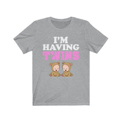 I am having twins mom of twins pregnancy announcement tee