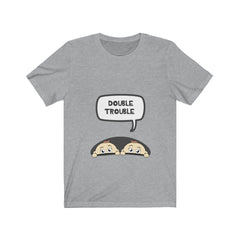 Double trouble mom of twins funny pregnancy announcement tee