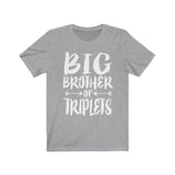 Big Brother Of Triplets Shirt, Big Brother Of Triplets Gift, Big Brother Of Triplets Announcement T-Shirt Image 2