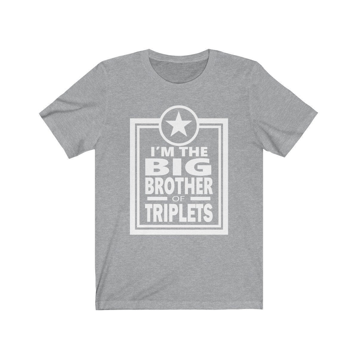 I'm The Big Brother Of Triplets Shirt, Big Brother Of Triplets Shirt, Big Brother Of Triplets Announcement Gift T-Shirt Image 4