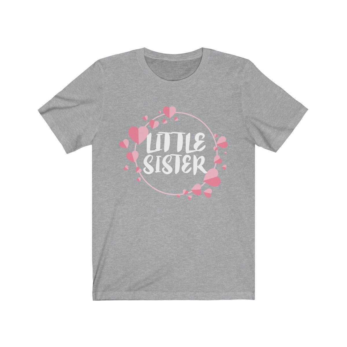 Little Sister Hearts Adult Toddler Kids Gift T-Shirt Image 2