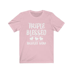 Triple Blessed Mom Of Triplets Shirt - mom of triplets print design