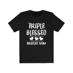 Triple Blessed Mom Of Triplets Shirt - mom of triplets print design