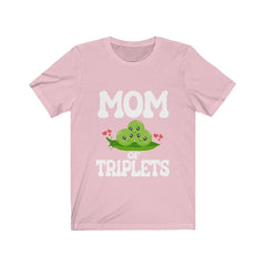 Mom of triplets three peas in a pod pregnancy announcement tee