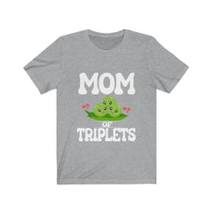 Mom of triplets three peas in a pod pregnancy announcement tee