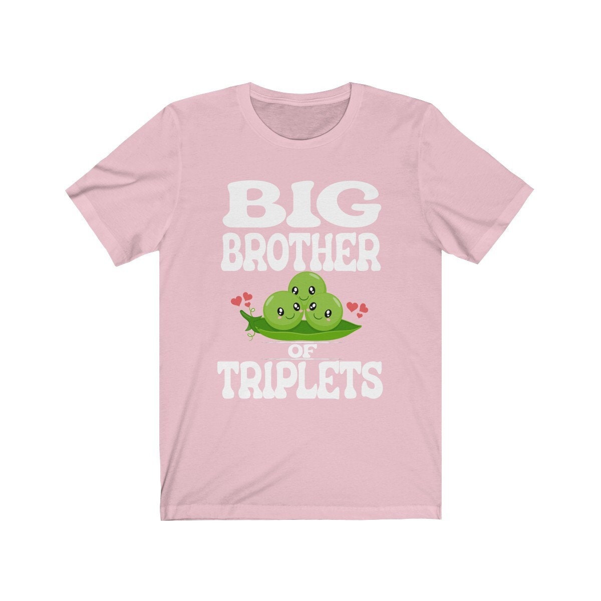 Big Brother Of Triplets Gift Mother Pregnancy Announcement Peas T-Shirt Image 4