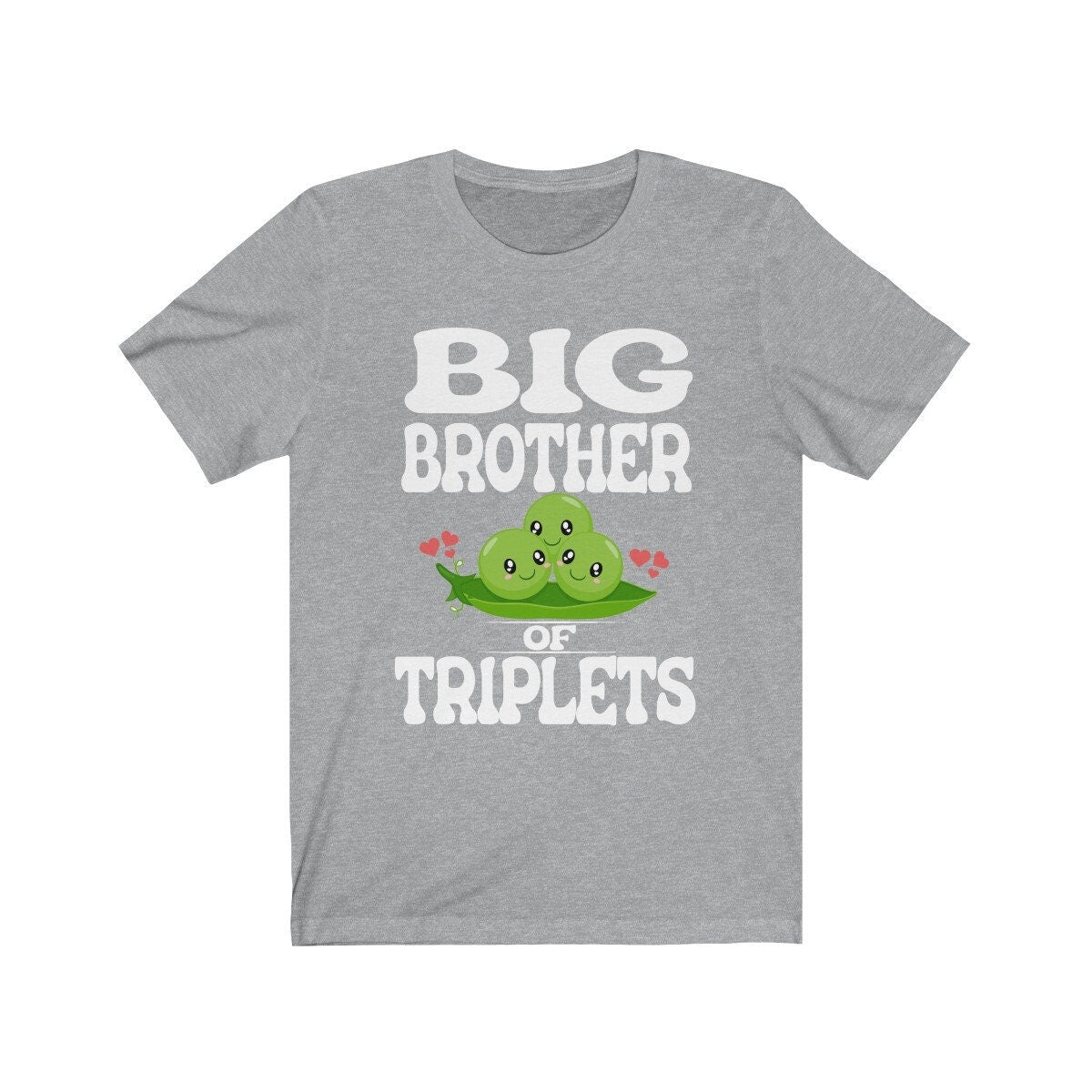 Big Brother Of Triplets Gift Mother Pregnancy Announcement Peas T-Shirt Image 2