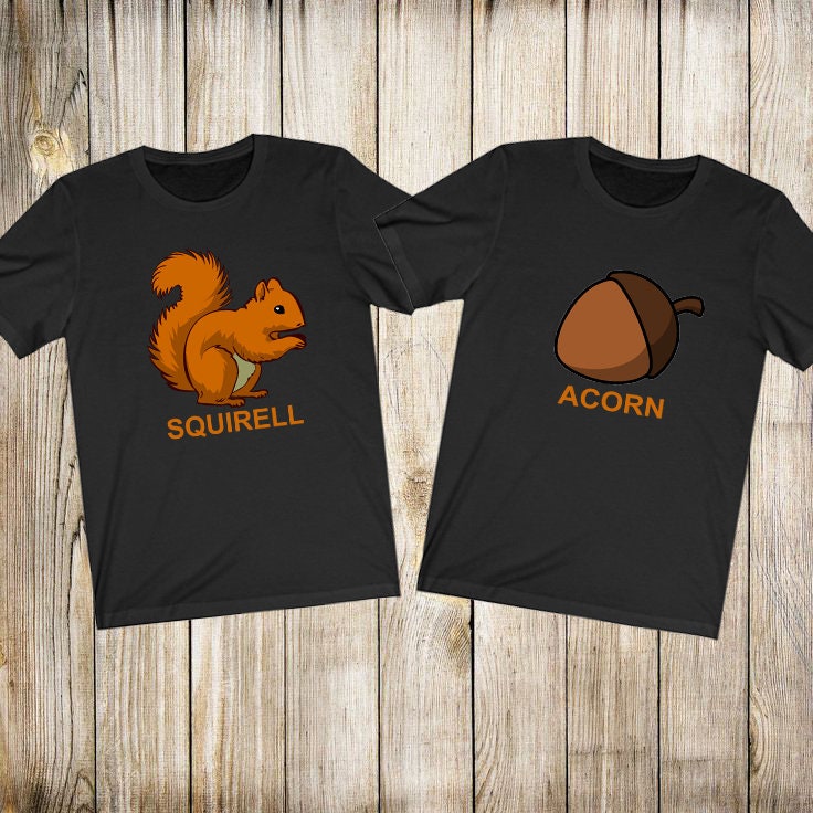 Squirrel Acorn Mom Dad Parents Couple Boyfriend Girlfriend Family Matching Animal Gift T-Shirts Image 2
