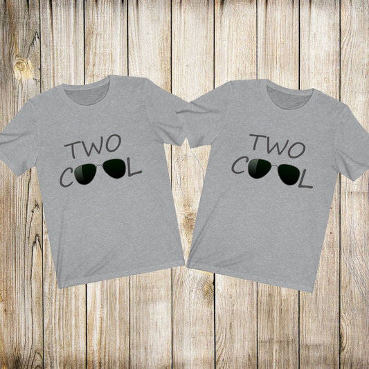 Two Cool Dad Parents Couple Boyfriend Girlfriend Family Matching Gift T-Shirts Image 1