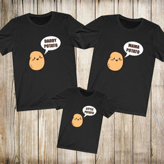 Potato Family Dad Mom Baby Matching Funny Gift T-Shirts Image 1
