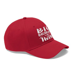 Big brother of twins embroidered unisex twill announcement hat