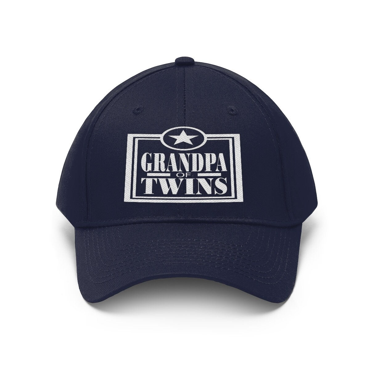 Grandpa Of Twins Hat, Grandpa Of Twins Gift, Grandfather Gift Unisex Twill Hat Image 1