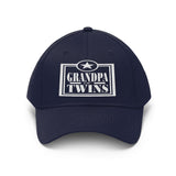 Grandpa Of Twins Hat, Grandpa Of Twins Gift, Grandfather Gift Unisex Twill Hat Image 1