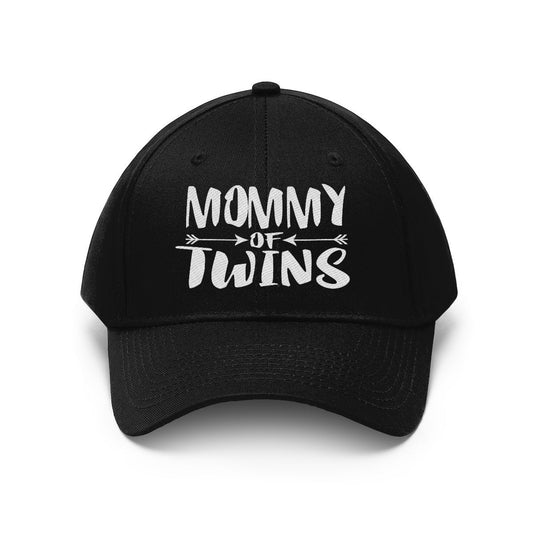 Mommy of twins embroidered twin announcement mom twill hat