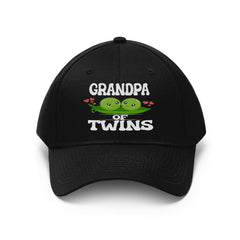 Grandpa of twins embroidered peas in a pod twill hat