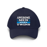 Awesome Men Make Twins Gift, Dad Of Twins Hat, Father Gift Unisex Twill Hat Image 1