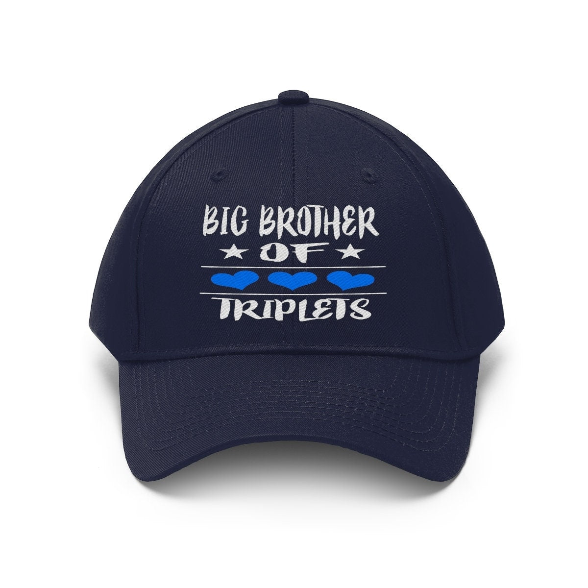 Big Brother Of Triplets Hearts Gift Unisex Twill Hat Image 2