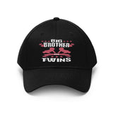 Big Brother Of Twins Gift, Brother Of Twins Hat, Brother Of Twins Gift, Big Brother Of Twins Unisex Twill Hat Image 2