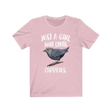 Just A Girl Who Loves Dippers Birds Birding Shirt, Birding Gift, Bird Lover Shirt, Animal Adult Toddler Infant Kids Gift T-Shirt Image 1