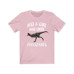 Just A Girl Who Loves Aucasaurus Dinosaur Shirt - aucasaurus print design